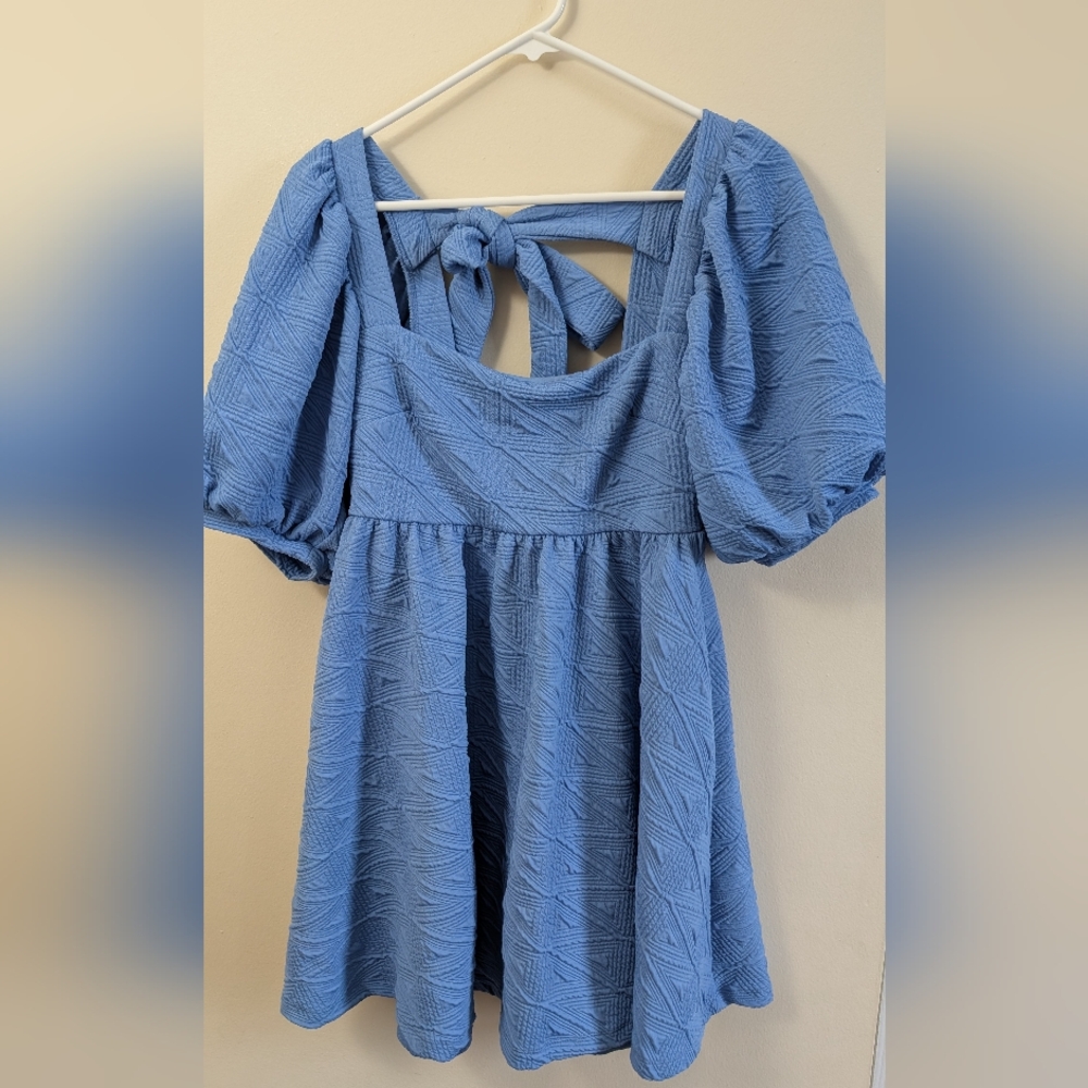 Free People Violet Mini Dress, December Sky Light Blue, Size Small